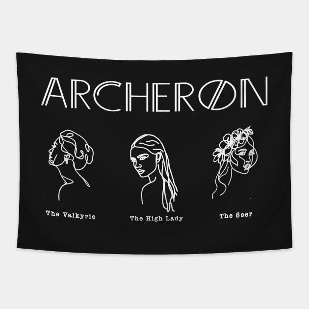 ACOTAR Archeron Sisters Minimalist White Tapestry by baranskini