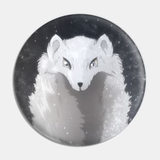 White Fox Pin