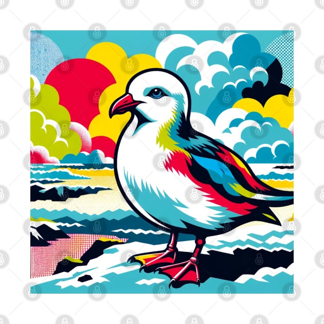 Polar Flight - Pop Art Snow Petrel by PawPopArt