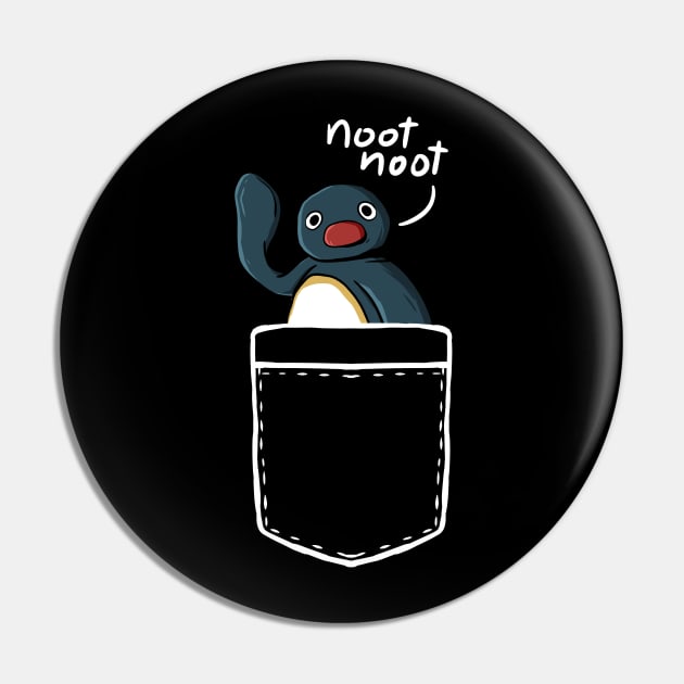 Noot Noot Funny Penguin Meme Pocket Pin by A Comic Wizard