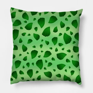 Green Petals Pretty Falling Floral Pattern Pillow