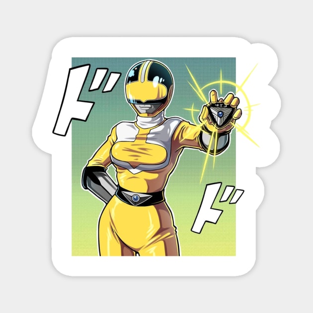 yellow ranger Magnet by fancy ghost