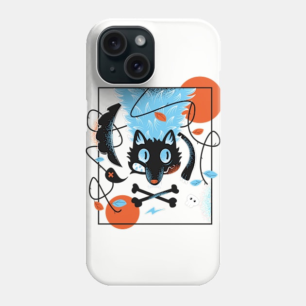Graffiti Style Black Cat Puzzle Phone Case by NJORDUR