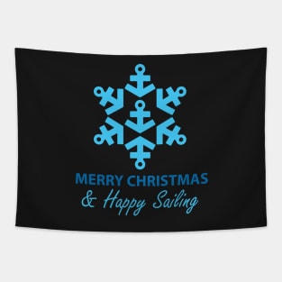 Merry Christmas & Happy Sailing (Anchor Snowflake) Tapestry