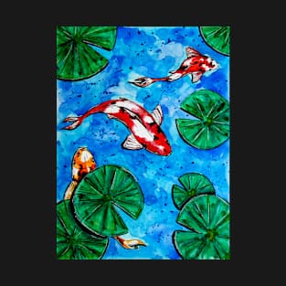 Koi Carps and Water Lilies T-Shirt