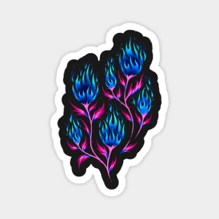 Fire Flower - Blue Pink Magnet