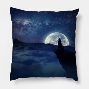 moonlight wolf Pillow