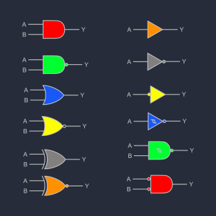 Colorful logic gates- digital electronics T-Shirt