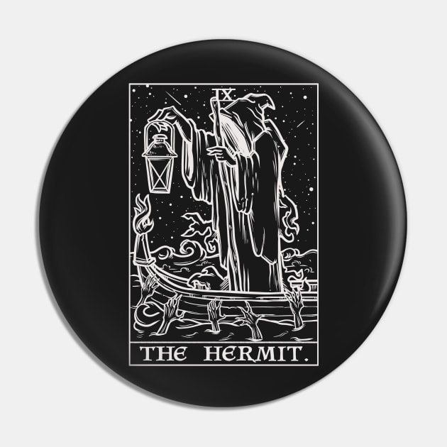 The Hermit Tarot Card Terror Tarot Shadow Edition Grim Reaper Pin by TheGhoulishGarb