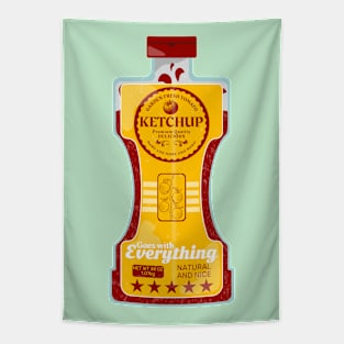 Ketchup Bottle Vector Food Art Tapestry