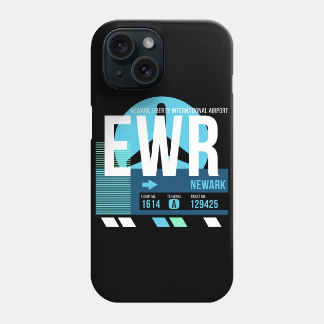 Newark (EWR) Airport Code Baggage Tag Phone Case by SLAG_Creative