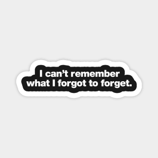 I can't remember what I forgot to forget Magnet