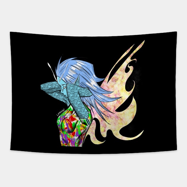 grim fairy ecopop tales in marvelous anime color style tpween2022 Tapestry by jorge_lebeau