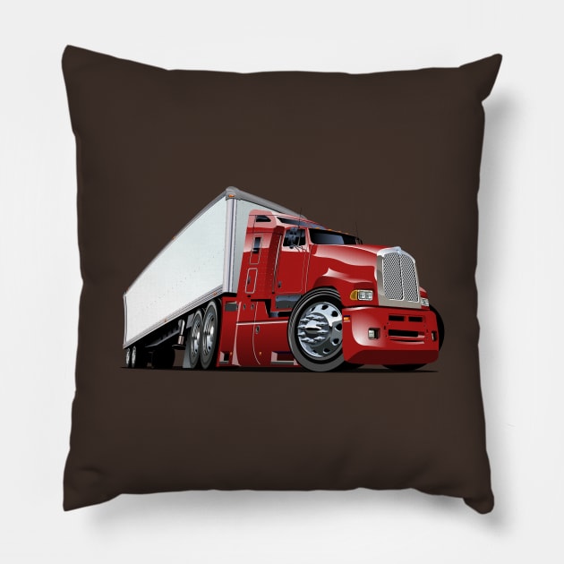 Cartoon truck Pillow by Mechanik