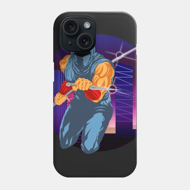 Synthwave Ninja Gaiden Phone Case by Meechemax