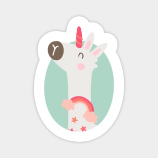 Llama unicorn Magnet