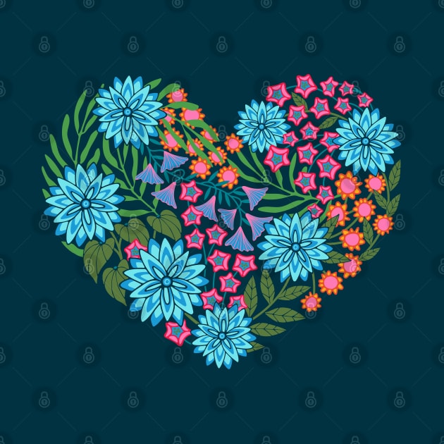 FLOWERED HEART Floral Love Flowers - UnBlink Studio by Jackie Tahara by UnBlink Studio by Jackie Tahara