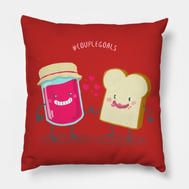 Jam and Bread - Hashtag Couple Goals Pillow by i2studio