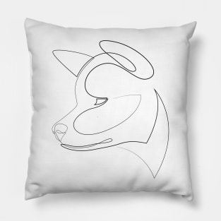 Akita Inu - one line dog Pillow