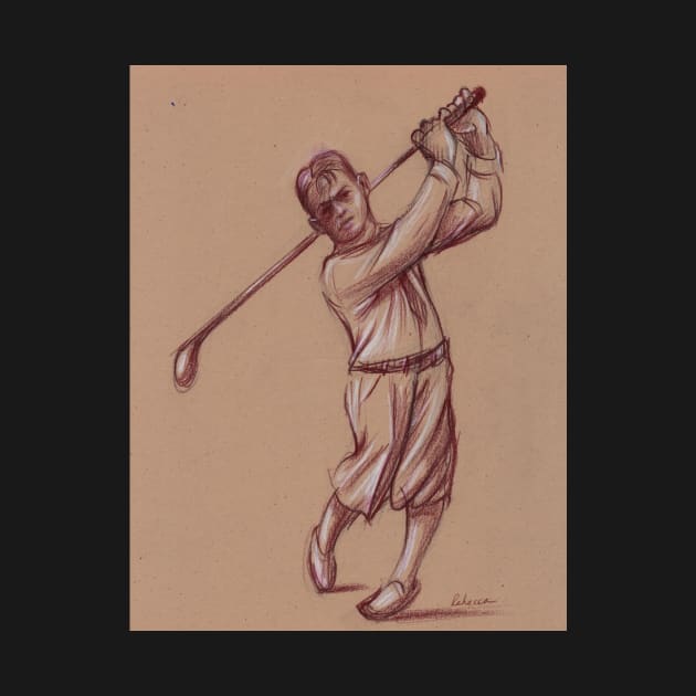 Bobby Jones - Pencil drawing of the Legendary Golfer by tranquilwaters