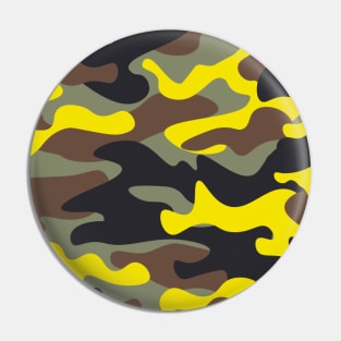 Yellow camo Military Pin