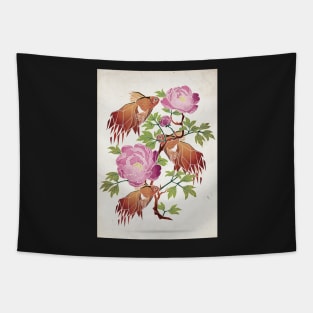 goldfish and peonies Tapestry