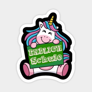 Schulstart Einhorn Endlich Schule 1. Klasse T shirt Magnet