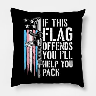 If This Flag Offends You I’ll Help You Pack Transgender Flag Pillow