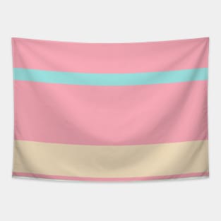 A matchless blend of Soft Pink, Blue Lagoon, Light Mint and Bisque stripes. Tapestry