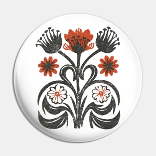 Wildflowers Scandinavian Folk Art Pin