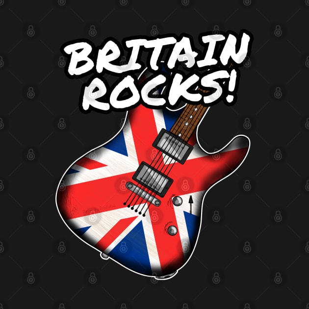 UK Flag Guitar Britain Rocks Electric Guitarist by doodlerob