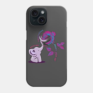 Flower Elephant Ribbon Suicide Prevention Awareness Phone Case