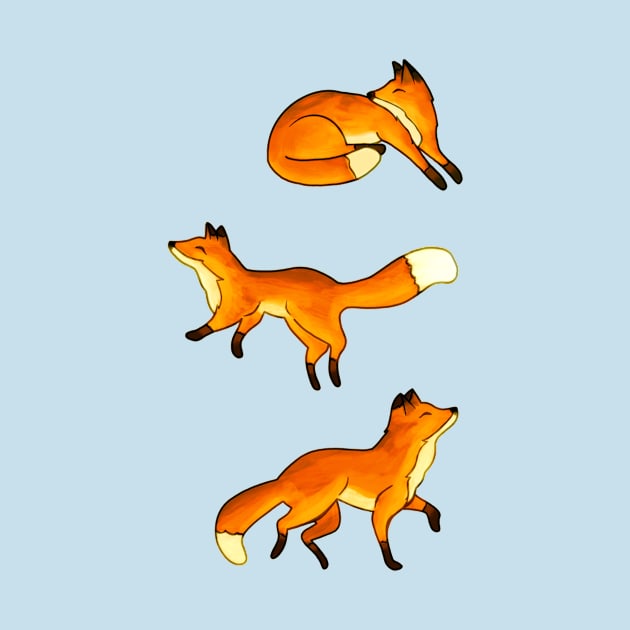 Three Free Frolicking Foxes by TigaTiga