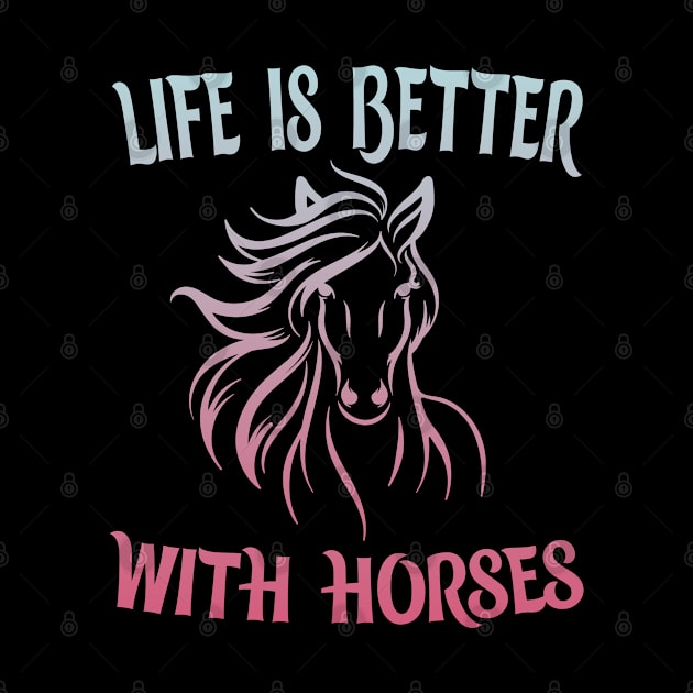 life is better with horses Blue by BaderAbuAlsoud