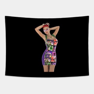 Fashion model posing Tapestry