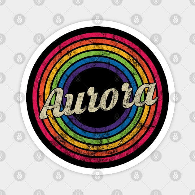 Aurora - Retro Rainbow Faded-Style Magnet by MaydenArt