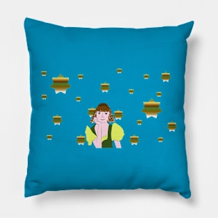 Green Girl - I love to save world & save life. Pillow