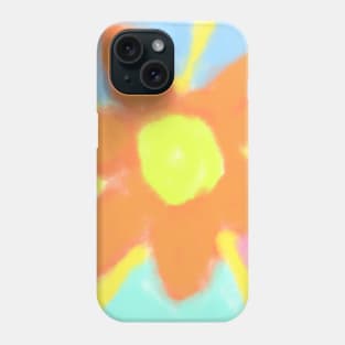 Pink blue orange flower watercolor art Phone Case