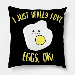 I Just Really Love Egg OK Kawaii Fried Egg Pillow