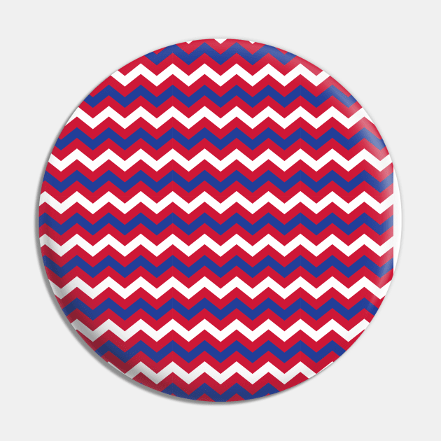 Red White and Blue Chevron Zigzag Pattern Pin by squeakyricardo