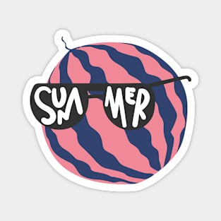 Watermelon with Summer Sunglasses Magnet