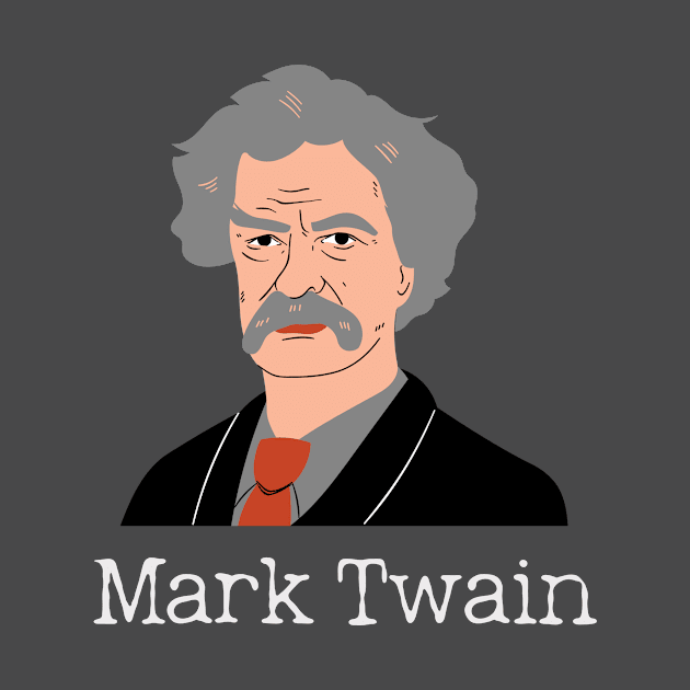 Mark Twain Portrait T Shirt Design by WrittersQuotes