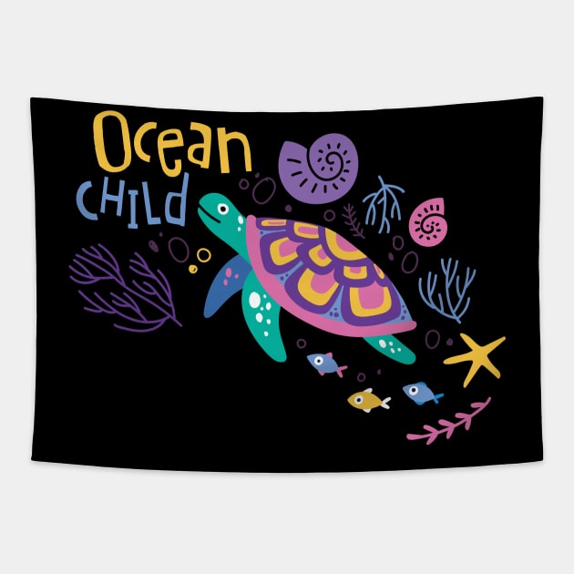 Ocean Child Tapestry by yuliia_bahniuk