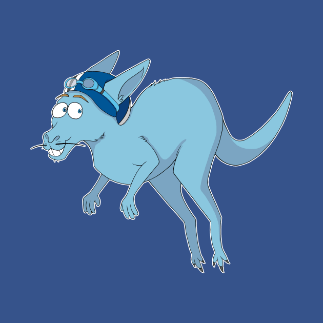 Jumping Blue Kangaroo by Skarmaiden