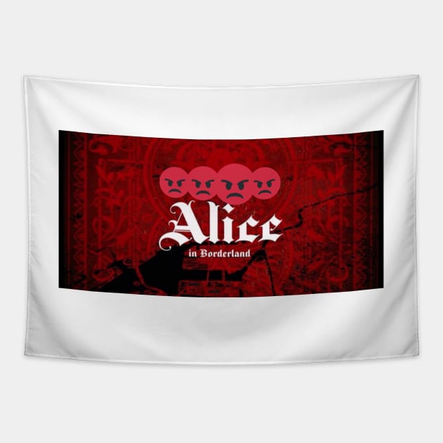 Alice with red background Tapestry by sheelashop