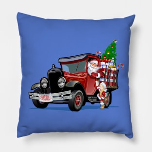 Christmas card with Santa and Snow Maiden-Postman Pillow