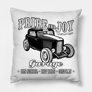 Pride and Joy Hot Rod Garage for light backgrounds Pillow