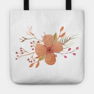 brown flower bouquet watercolor decoration Tote