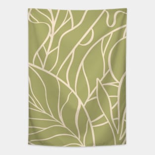 Abstract Garden Sage Green Boho Tapestry