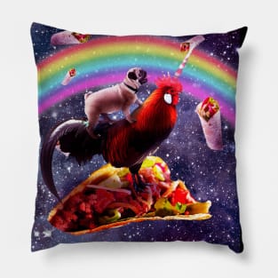 Space Pug Riding Chicken Unicorn - Taco & Burrito Pillow